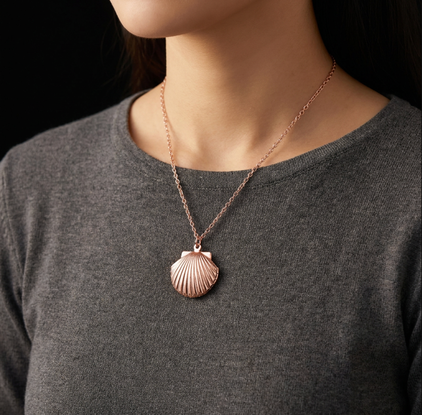Ocean Shell Locket Necklace